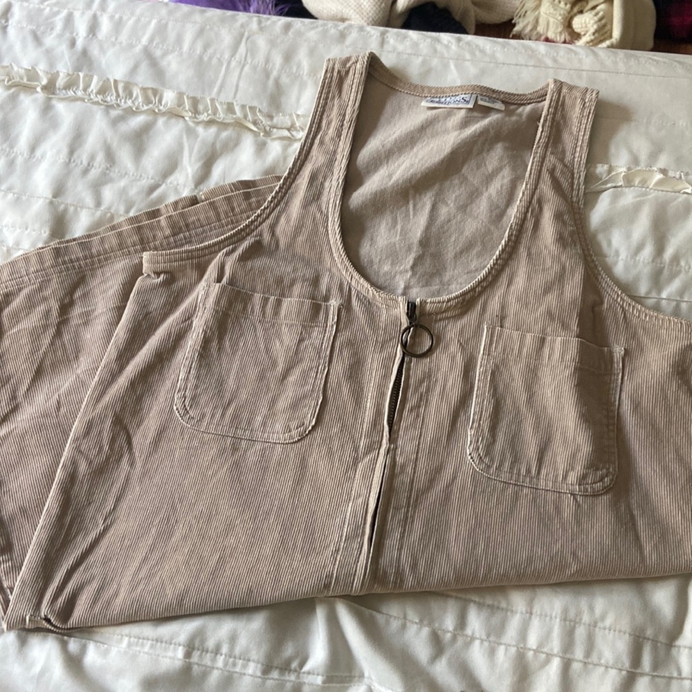 Corduroy Overall Zipper Dress Size 10